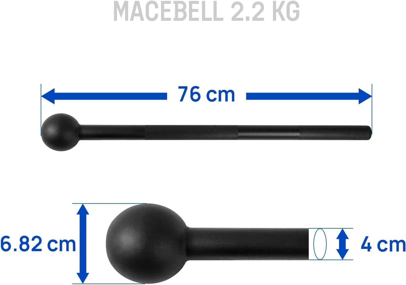 Alloy Steel Mace Macebell, Weighted Bar for Strength Training, Shoulder, Grips & Forearms Workouts - Gym Hammer with Multiple Size
