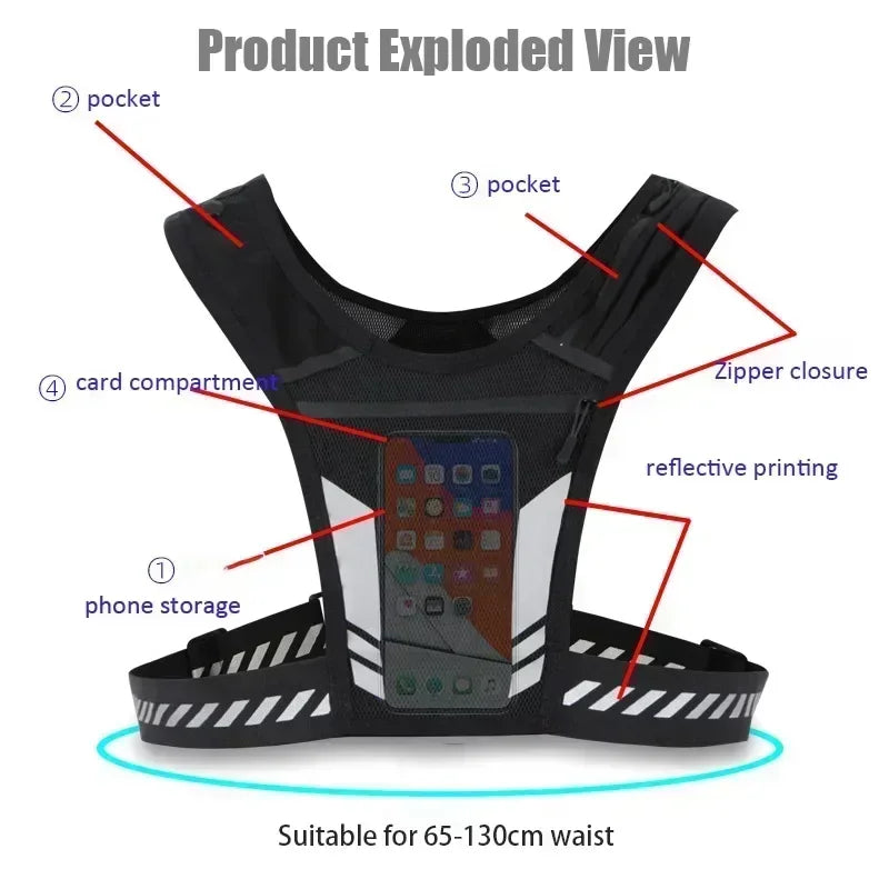 Ultra-Lightweight Hydration Running Vest with Phone Pocket and Water Bottle Holder - Perfect for Outdoor Sports, Cycling, and Hiking