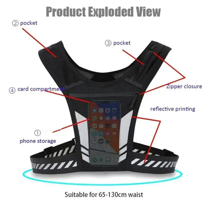 Ultra-Lightweight Hydration Running Vest with Phone Pocket and Water Bottle Holder - Perfect for Outdoor Sports, Cycling, and Hiking