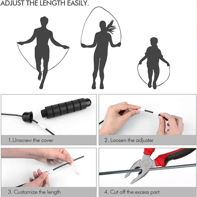 Elevate Your Fitness Routine with Our Adjustable Tangle-Free Speed Jump Rope Featuring Comfortable Foam Handles